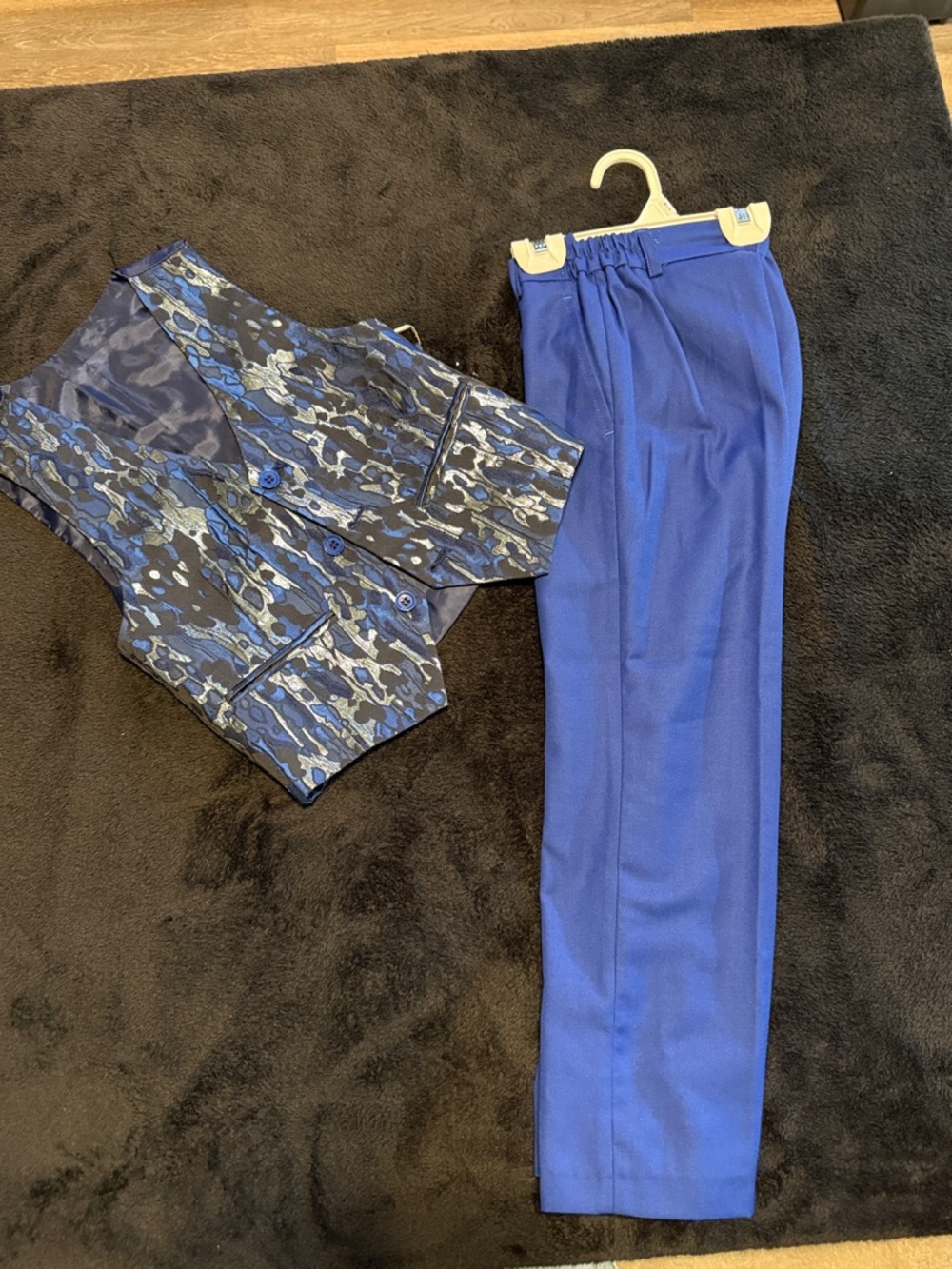 Royal Blue Boys' Dress Pants & Vest Set - Brand Unknown